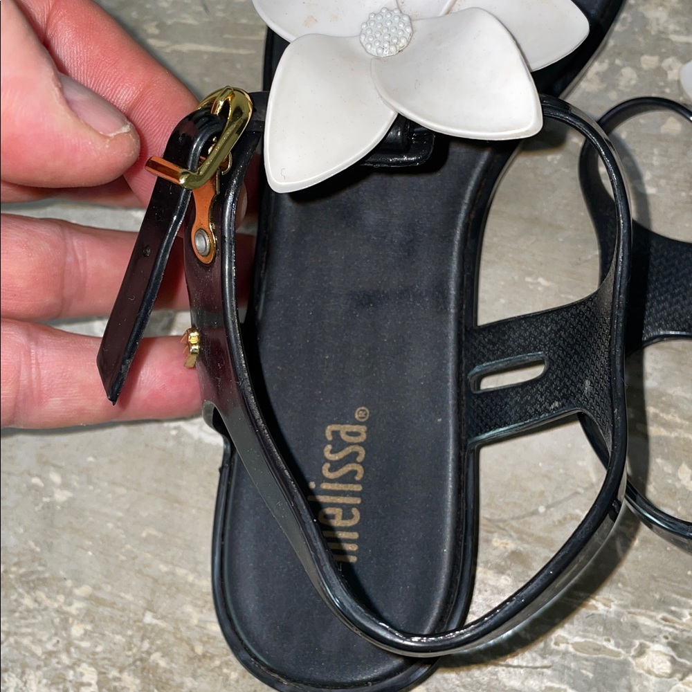 Melissa Black and White Floral Sandals - Picture 3 of 8